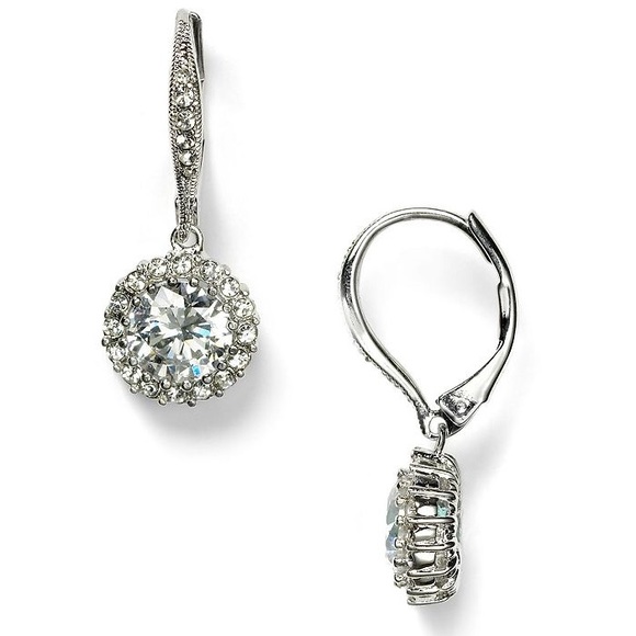 NADRI Framed Round Cubic Zirconia Drop Pierced Earrings - Picture 4 of 10